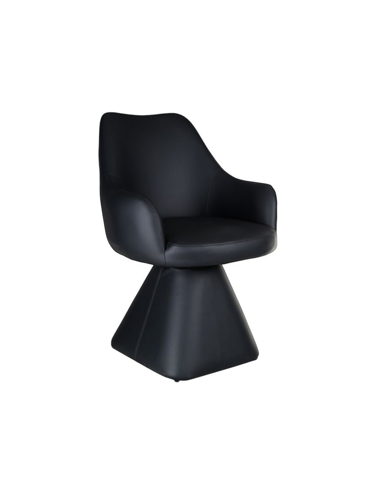 Chaise de salle à manger TOCO Meubles Capry noire en similicuir avec siège pivotant et base rembourrée