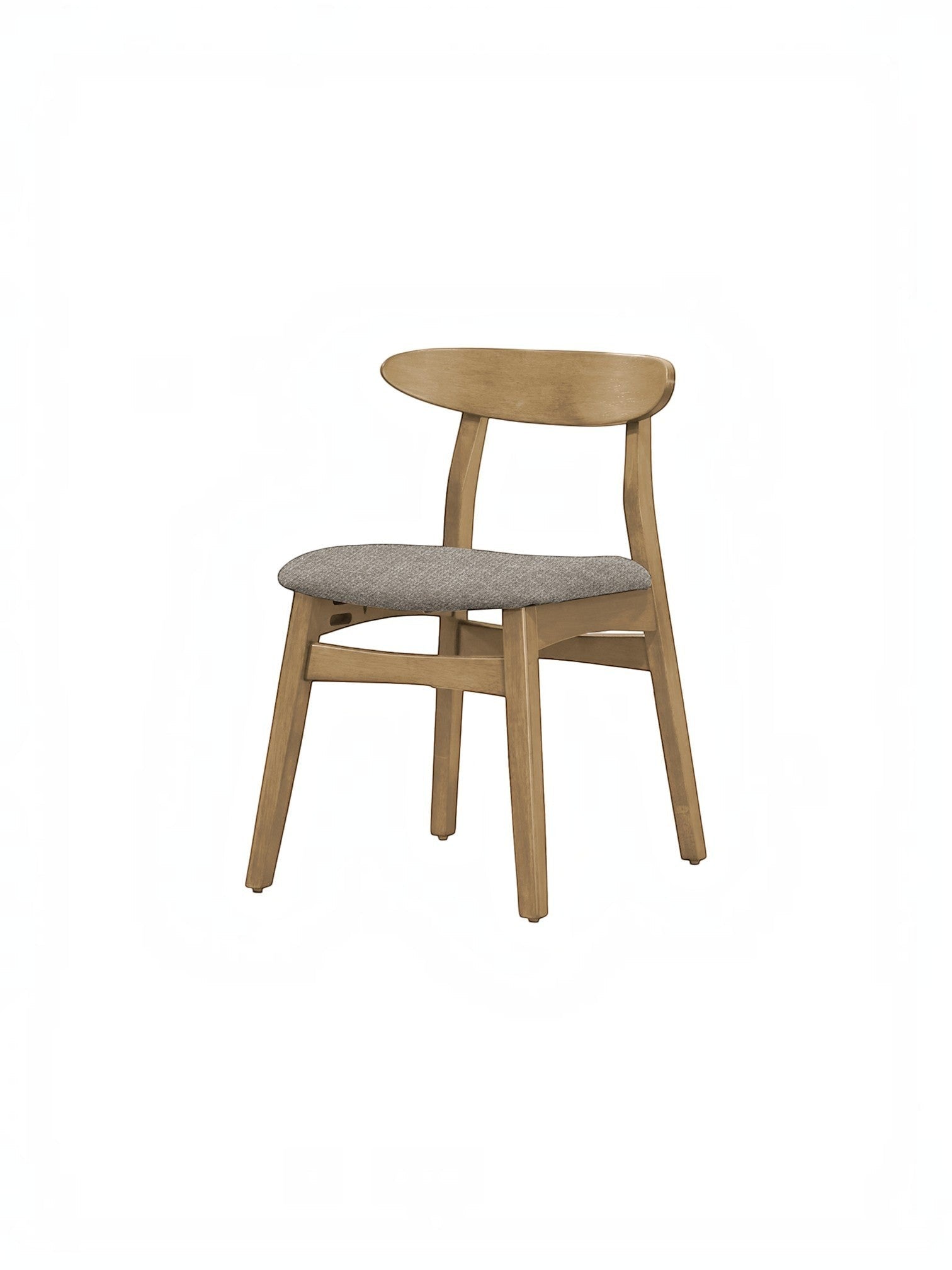 Chaise de salle à manger Venice TOCO Meubles en bois clair avec assise rembourrée en tissu gris style scandinave