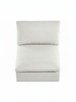 Chaise sans bras Montrose de TOCO Meubles en tissu texturé blanc cassé vue de face