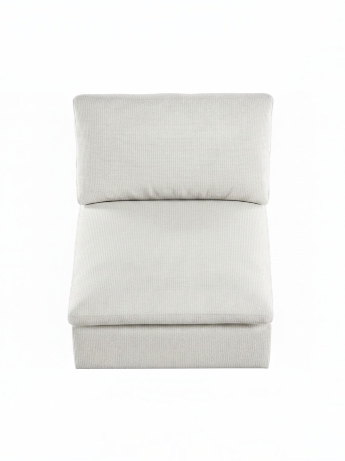 Chaise sans bras Montrose de TOCO Meubles en tissu texturé blanc cassé vue de face