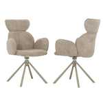 TOCO Meubles Chaise de salle à manger Sinatra beige texturée avec pieds en étoile pivotants