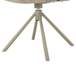 Chaise de salle à manger Sinatra TOCO Meubles en tissu texturé beige avec pieds en métal taupe