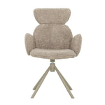 Chaise de salle à manger Sinatra TOCO Meubles en tissu texturé beige avec dossier haut et pieds en étoile
