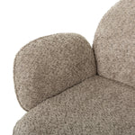 Chaise de salle à manger Sinatra TOCO Meubles en tissu texturé gris avec accoudoirs arrondis.