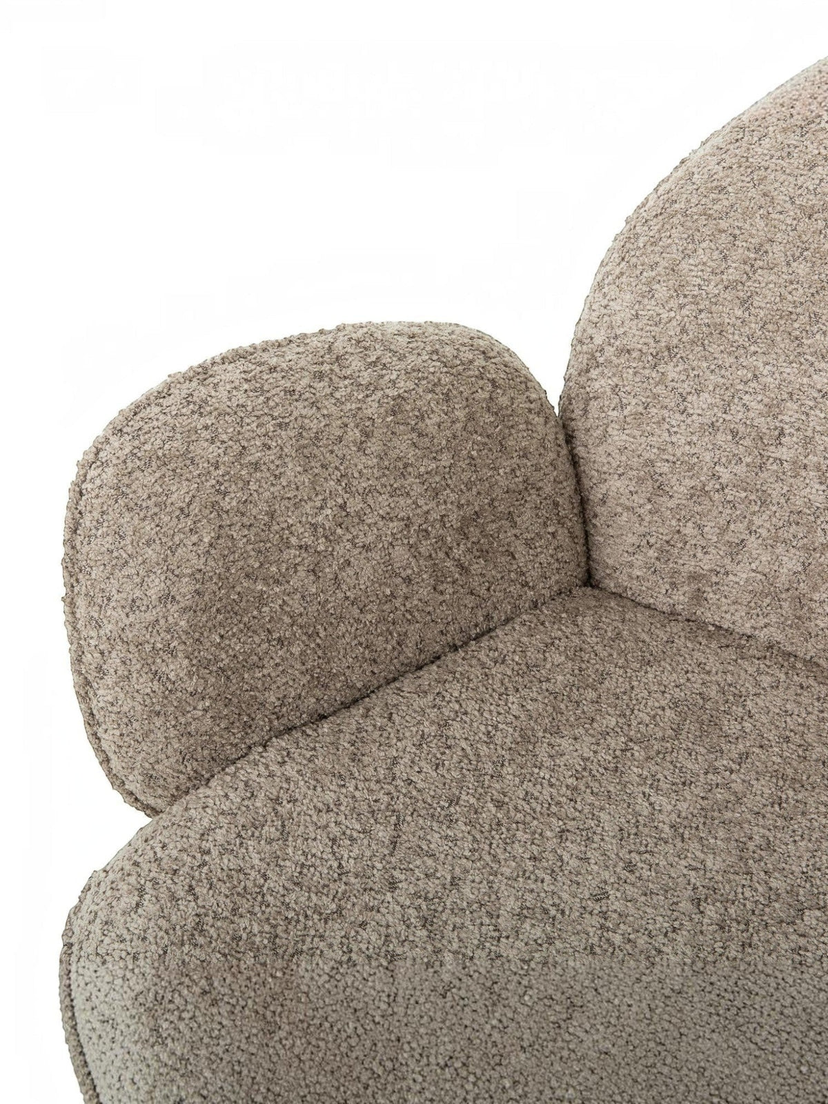 Chaise de salle à manger Sinatra TOCO Meubles en tissu texturé gris avec accoudoirs arrondis.