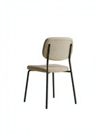 Chaise de salle à manger Swan TOCO Meubles beige avec assise et dossier texturés sur pieds en métal noir