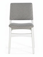 Chaise Transformer Table TOCO Meubles en bouleau argenté avec assise et dossier en tissu gris ergonomique