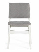 Chaise Transformer Table TOCO Meubles en bouleau argenté avec assise et dossier en tissu gris ergonomique
