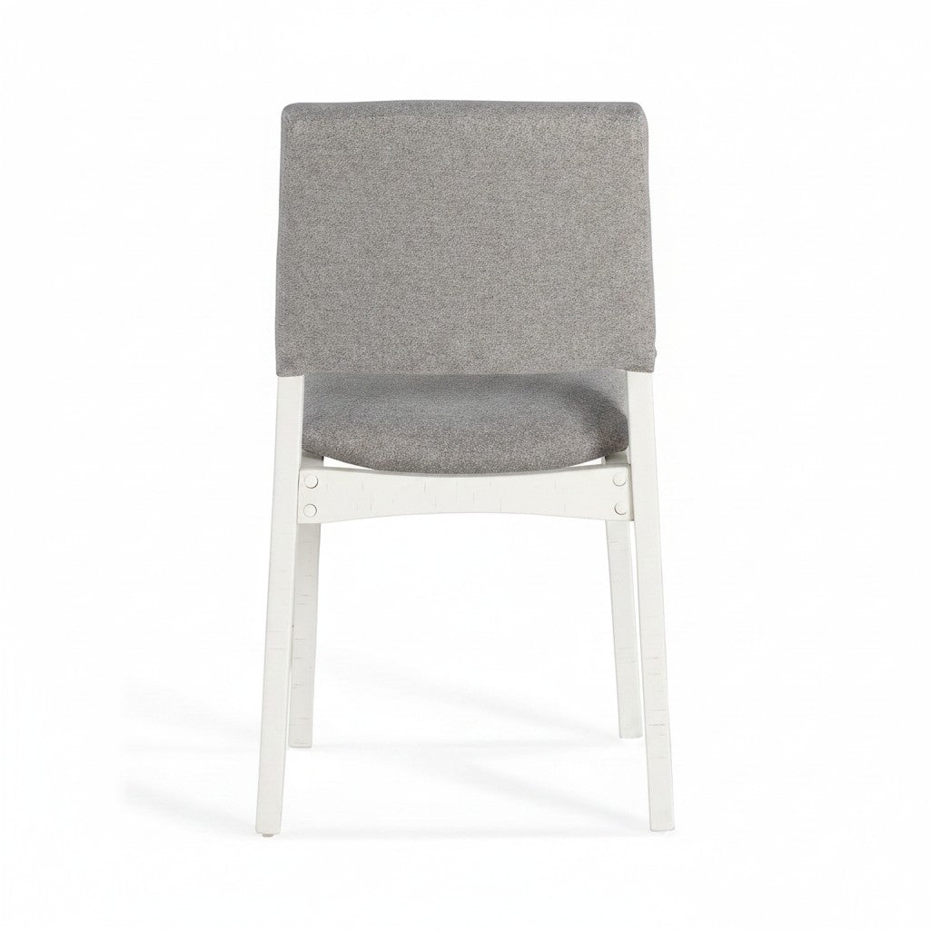 Chaise Transformer de TOCO Meubles en tissu gris et bois blanc, design moderne et ergonomique.