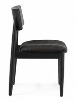 Chaise Transformer Table TOCO Meubles en hickory fumé avec assise rembourrée grise et structure en bois robuste