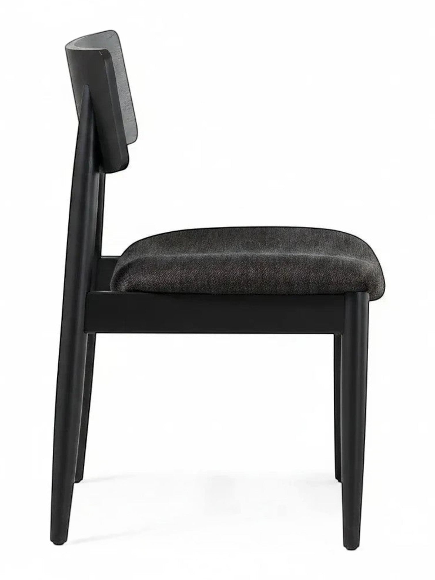 Chaise Transformer Table TOCO Meubles en hickory fumé avec assise rembourrée grise et structure en bois robuste