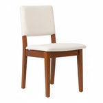Chaise TOCO Meubles Transformer en noyer américain avec tissu crème, design moderne et ergonomique.