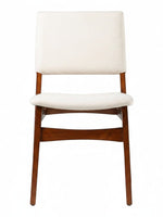 Chaise TOCO Meubles Transformer en noyer américain avec tissu écru, design moderne et confortable.