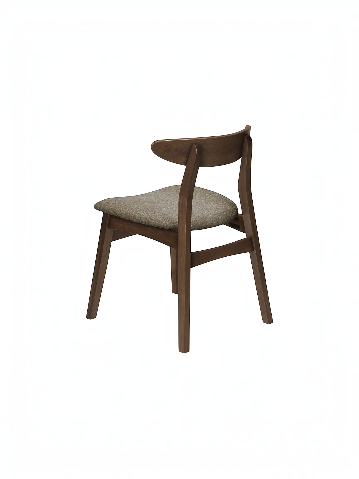 Chaise de salle à manger TOCO Meubles Venice en bois massif foncé avec assise rembourrée en tissu gris texturé