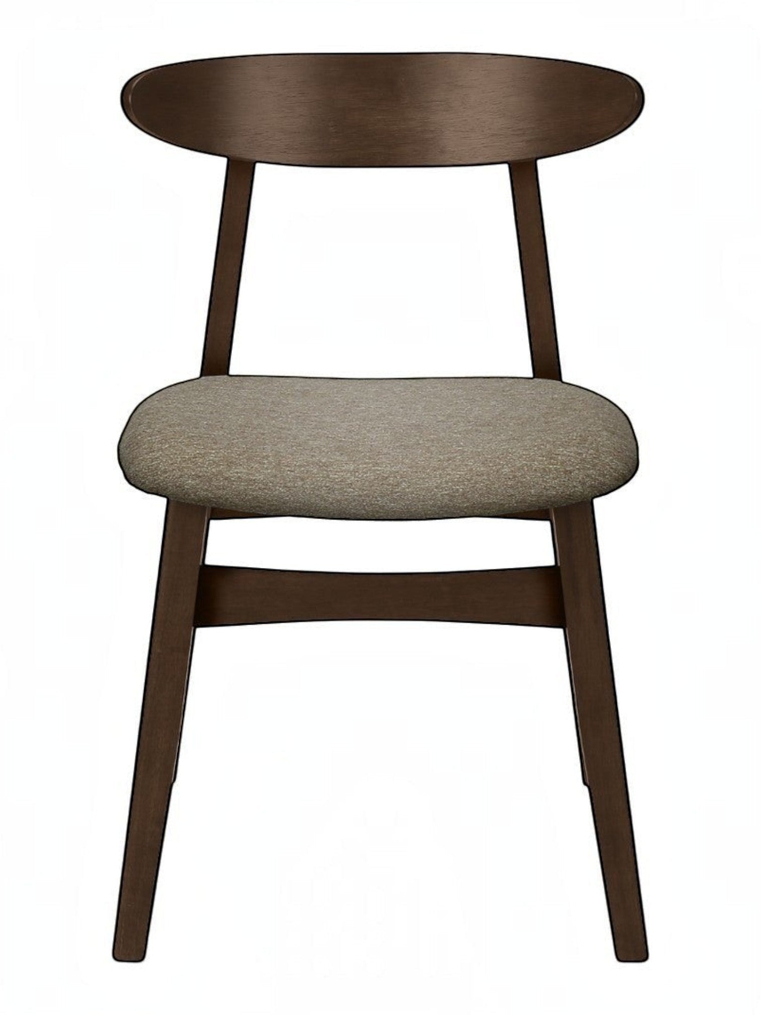 Chaise de salle à manger Venice TOCO Meubles en bois massif foncé avec assise rembourrée en tissu gris scandinave