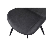 Chaise de salle à manger Vito en similicuir gris marbré avec pieds en métal noir par TOCO Meubles