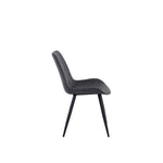 Chaise de salle à manger Vito TOCO Meubles en similicuir gris marbré avec pieds en métal noir