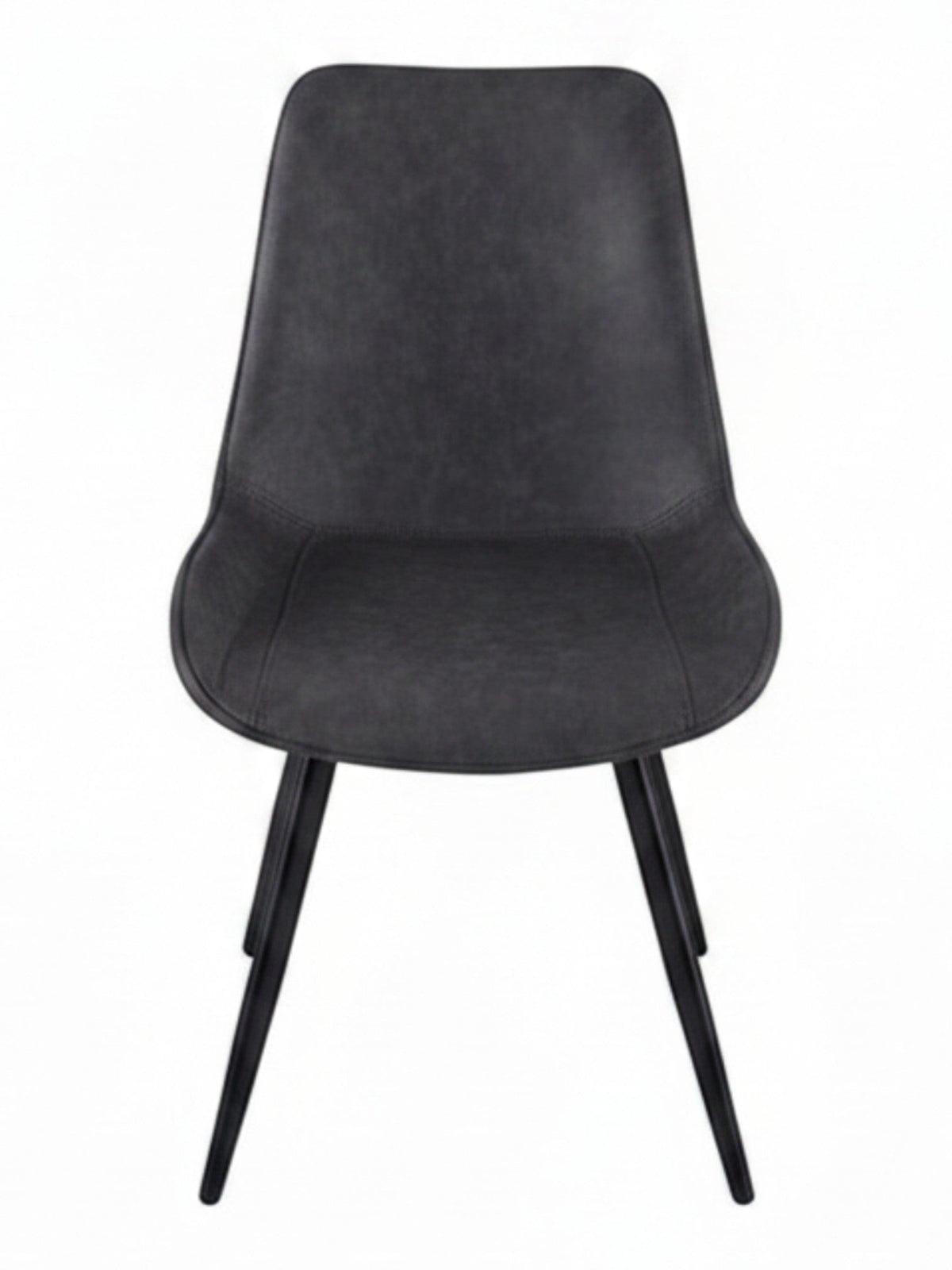 Chaise de salle à manger Vito TOCO Meubles en similicuir gris marbré avec pieds en métal noir