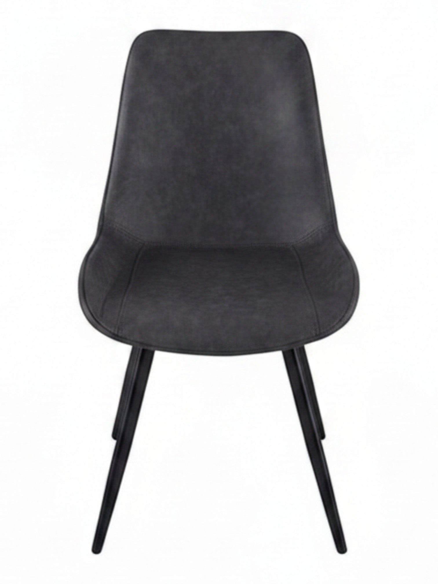 Chaise de salle à manger Vito TOCO Meubles en similicuir gris marbré avec pieds en métal noir