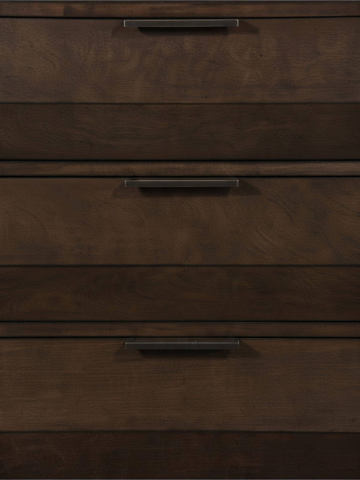 Commode haute Basile TOCO Meubles en placage de bouleau fini espresso avec tiroirs et poignées en bronze foncé
