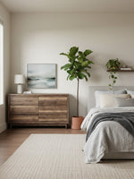 Commode double Alma TOCO Meubles en bois avec six tiroirs spacieux dans une chambre contemporaine chaleureuse