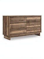 Commode double Alma TOCO Meubles à six tiroirs avec finition effet bois naturel et veinage contemporain