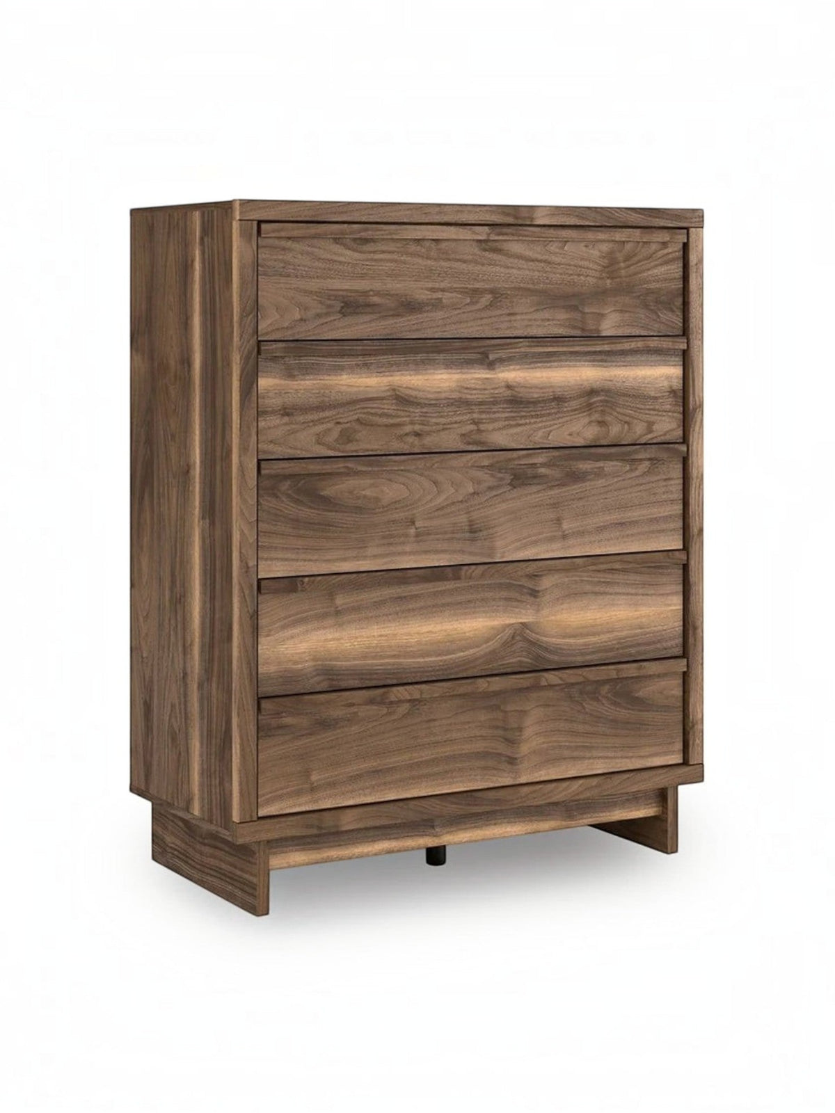 Commode haute Alma TOCO Meubles à 5 tiroirs en bois avec veinage prononcé et design contemporain