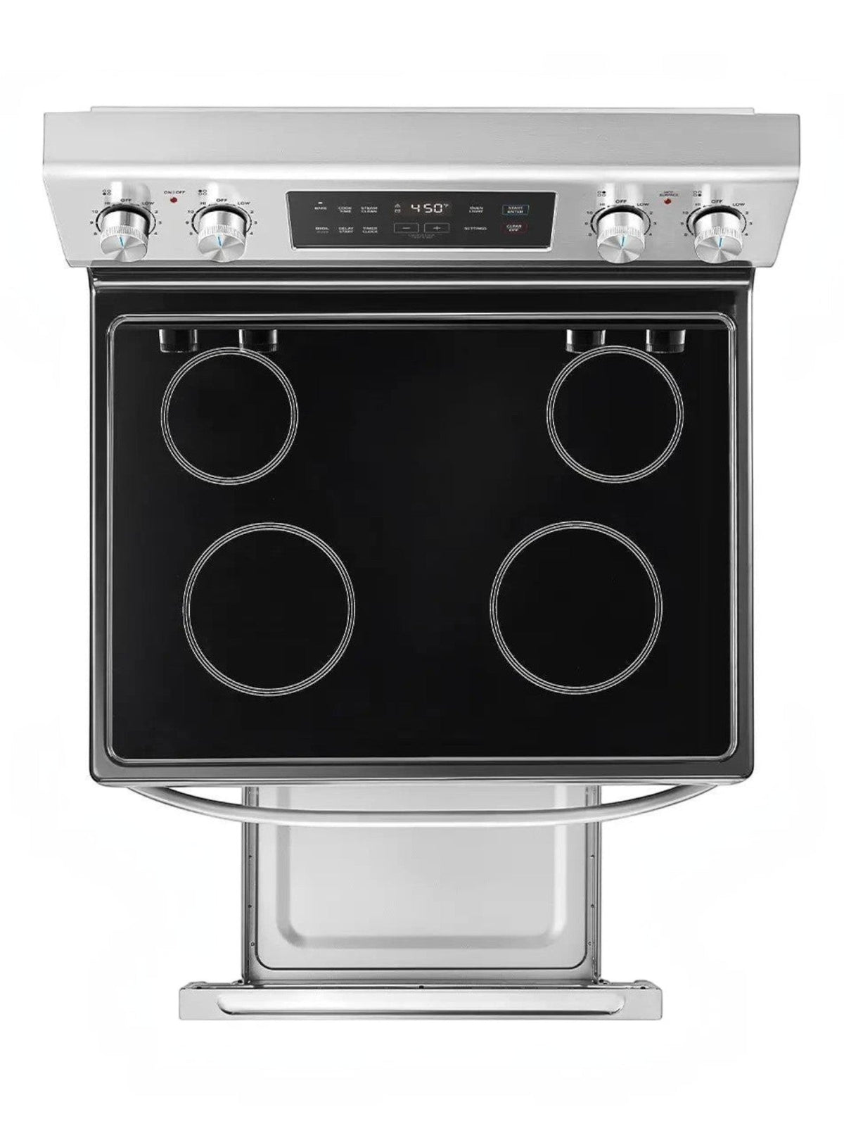 Cuisinière électrique autoportante MIDEA de TOCO Meubles avec surface de cuisson noire à 5 éléments et panneau tactile