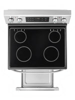 Cuisinière électrique autoportante MIDEA de TOCO Meubles avec surface de cuisson noire à 5 éléments et panneau tactile