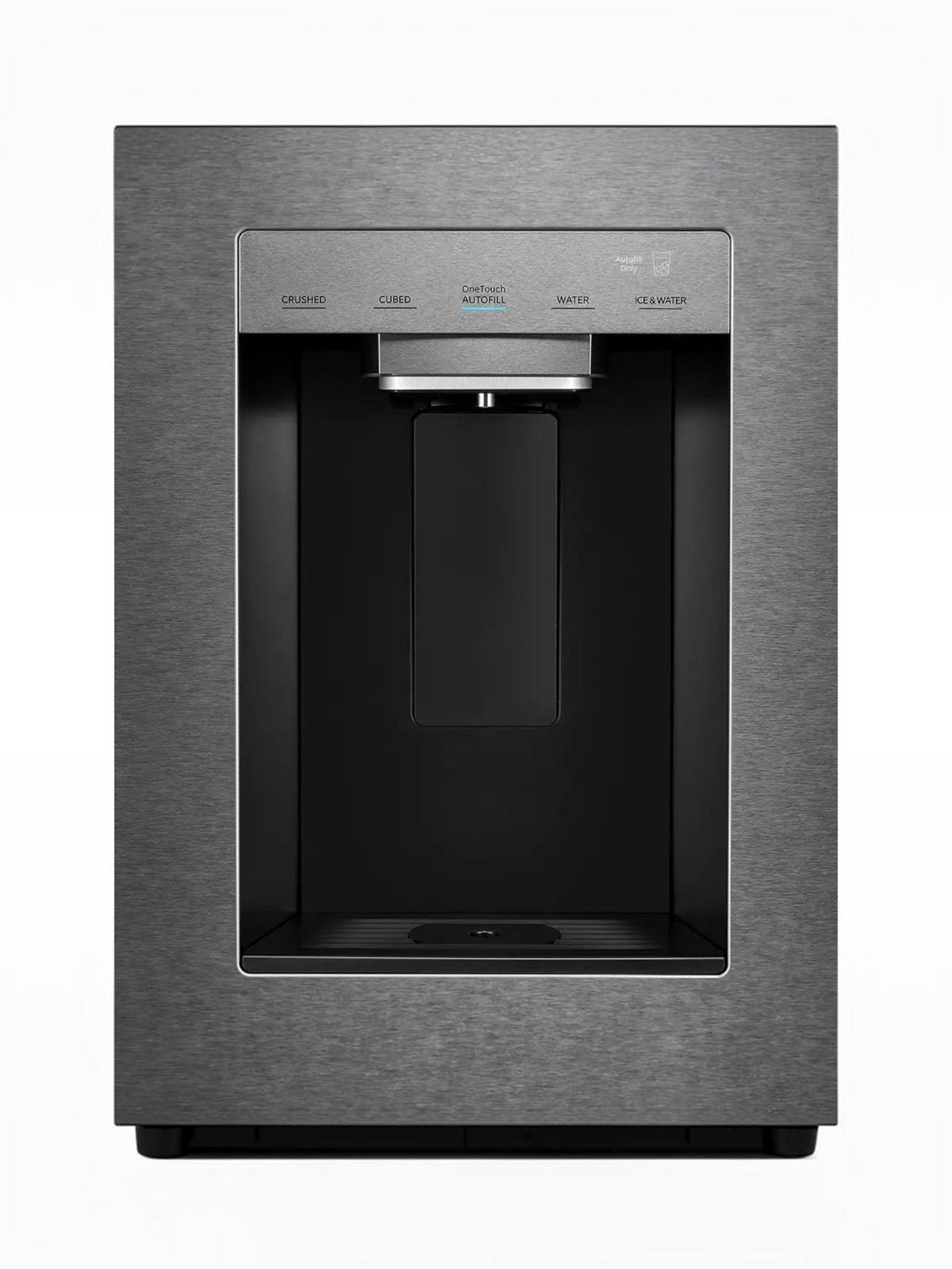Distributeur d'eau et de glace AutoFill Midea sur réfrigérateur en acier inoxydable brossé chez TOCO Meubles