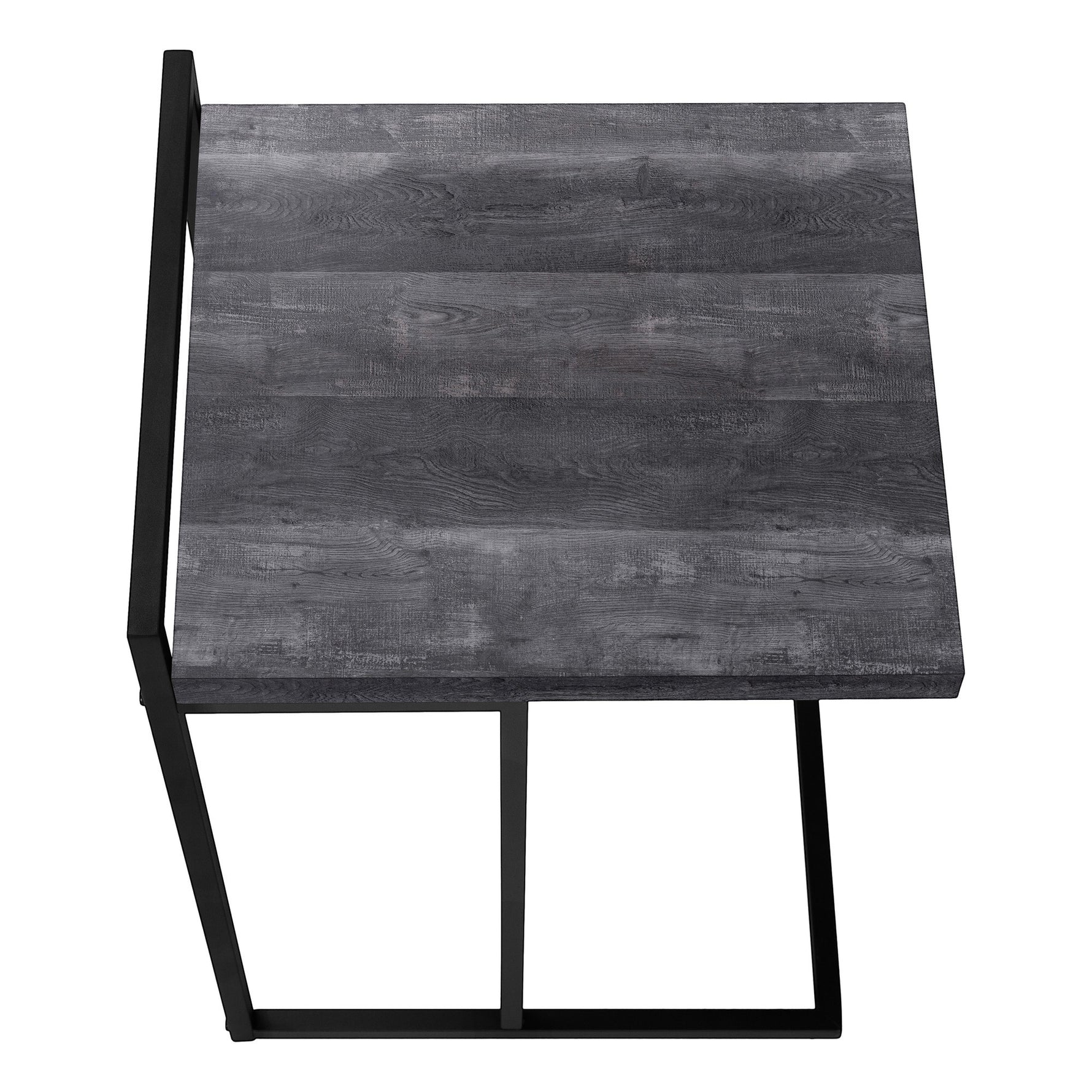 TOCO Meubles Eliott C-shaped side table with dark grey wood-effect top and black metal frame