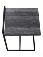 TOCO Meubles Eliott C-shaped side table with dark grey wood-effect top and black metal frame