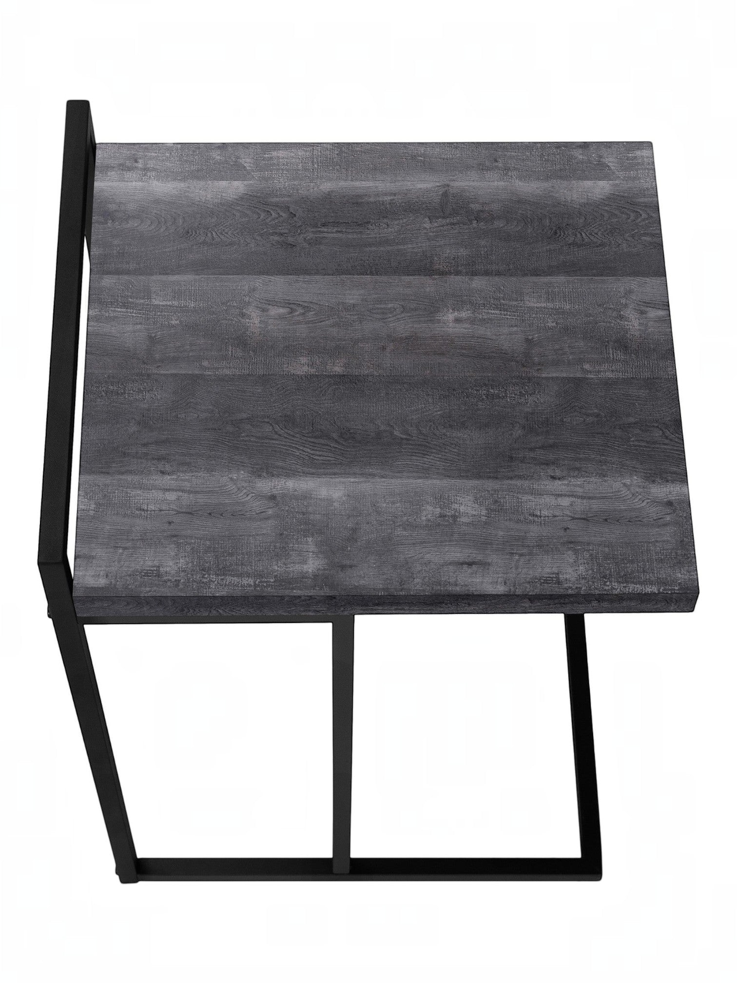 TOCO Meubles Eliott C-shaped side table with dark grey wood-effect top and black metal frame