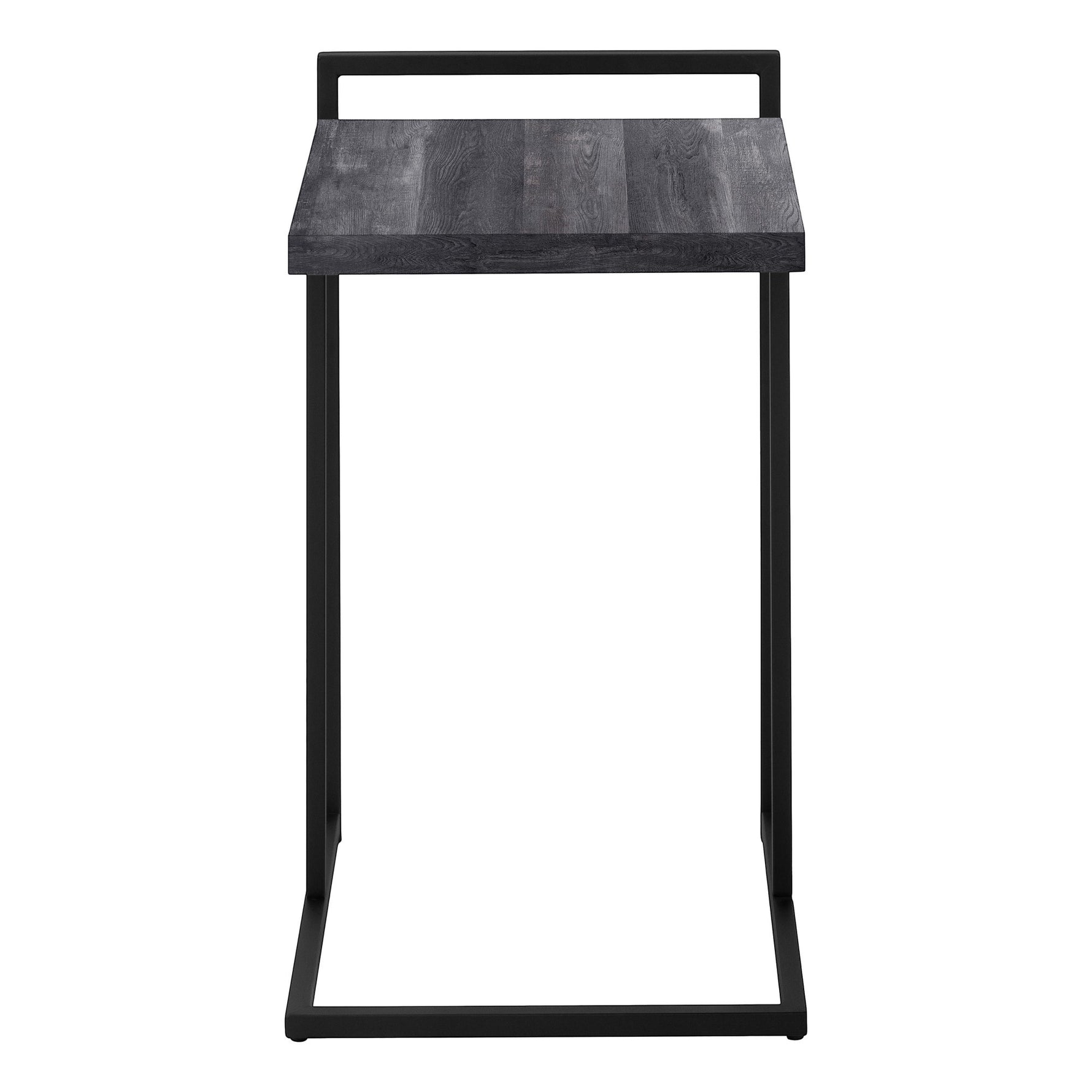 TOCO Meubles Eliott C-shaped side table with dark wood effect top and black metal frame