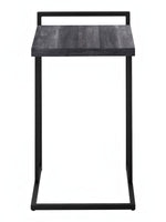 TOCO Meubles Eliott C-shaped side table with dark wood effect top and black metal frame