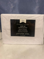 Ensemble de draps blancs Dream Touch TOCO Meubles pour lit jumeau, infroissables et doux au toucher.