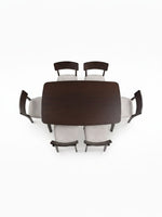 Ensemble de salle à manger Tavia TOCO Meubles avec table rectangulaire merlot et quatre chaises à assise beige