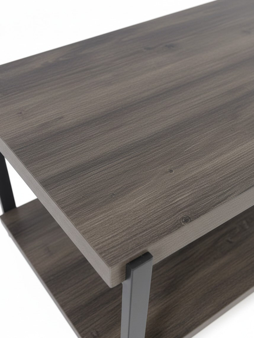 Ensemble de tables Wilma TOCO Meubles avec plateau gris effet bois et pieds en métal noir