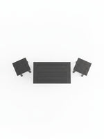 Ensemble de 3 tables basses TOCO Meubles noires et étain avec plateau rectangulaire et deux tables d'appoint carrées