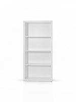 Étagère Blanco TOCO Meubles blanche à quatre niveaux au design minimaliste sur fond blanc