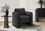 Fauteuil d'appoint Altea TOCO Meubles gris foncé, style tonneau, dossier incurvé, rembourrage confortable pour salon.