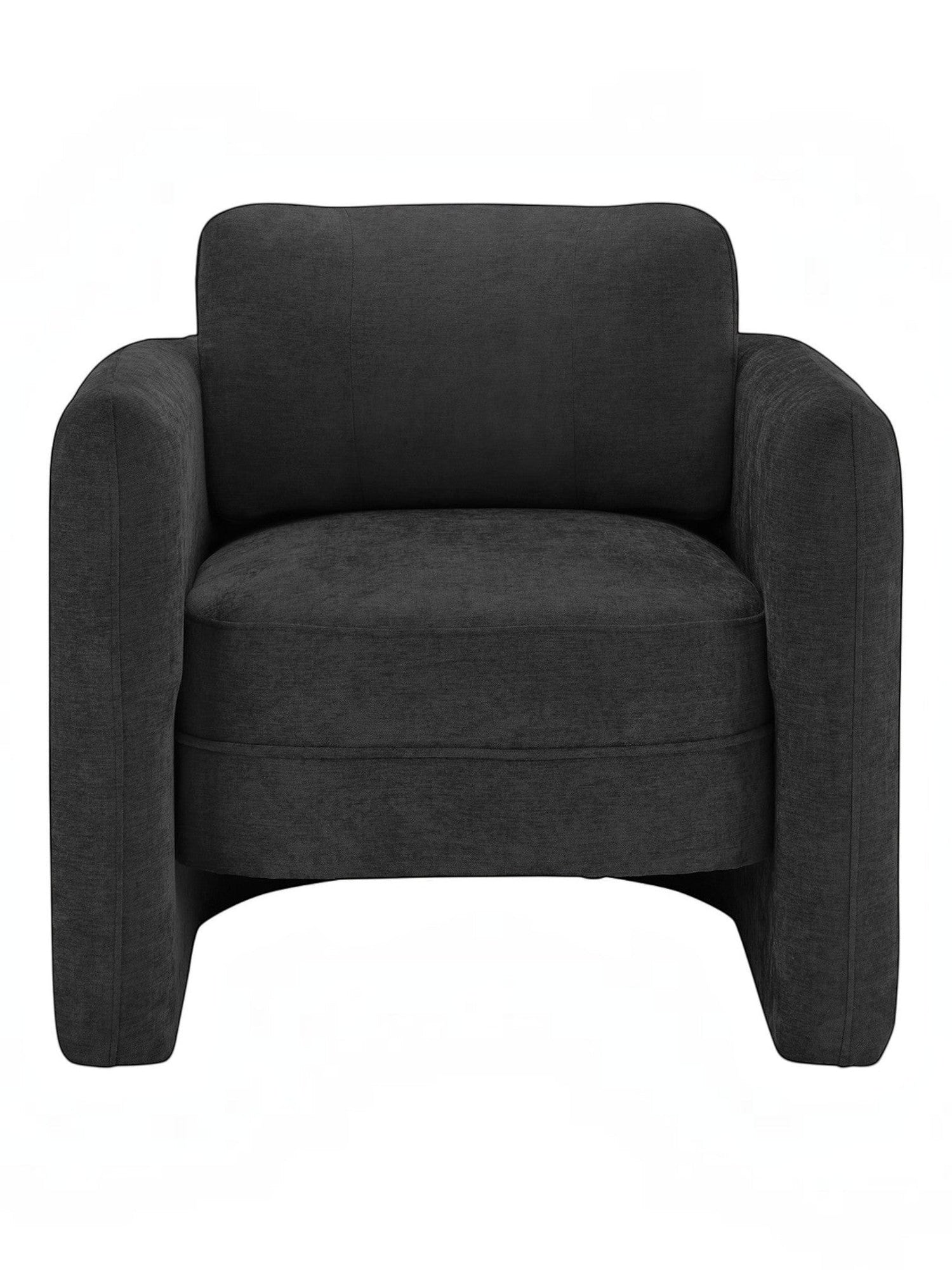 Fauteuil d'appoint Altea TOCO Meubles gris foncé, style tonneau, dossier incurvé, rembourrage confortable pour salon.