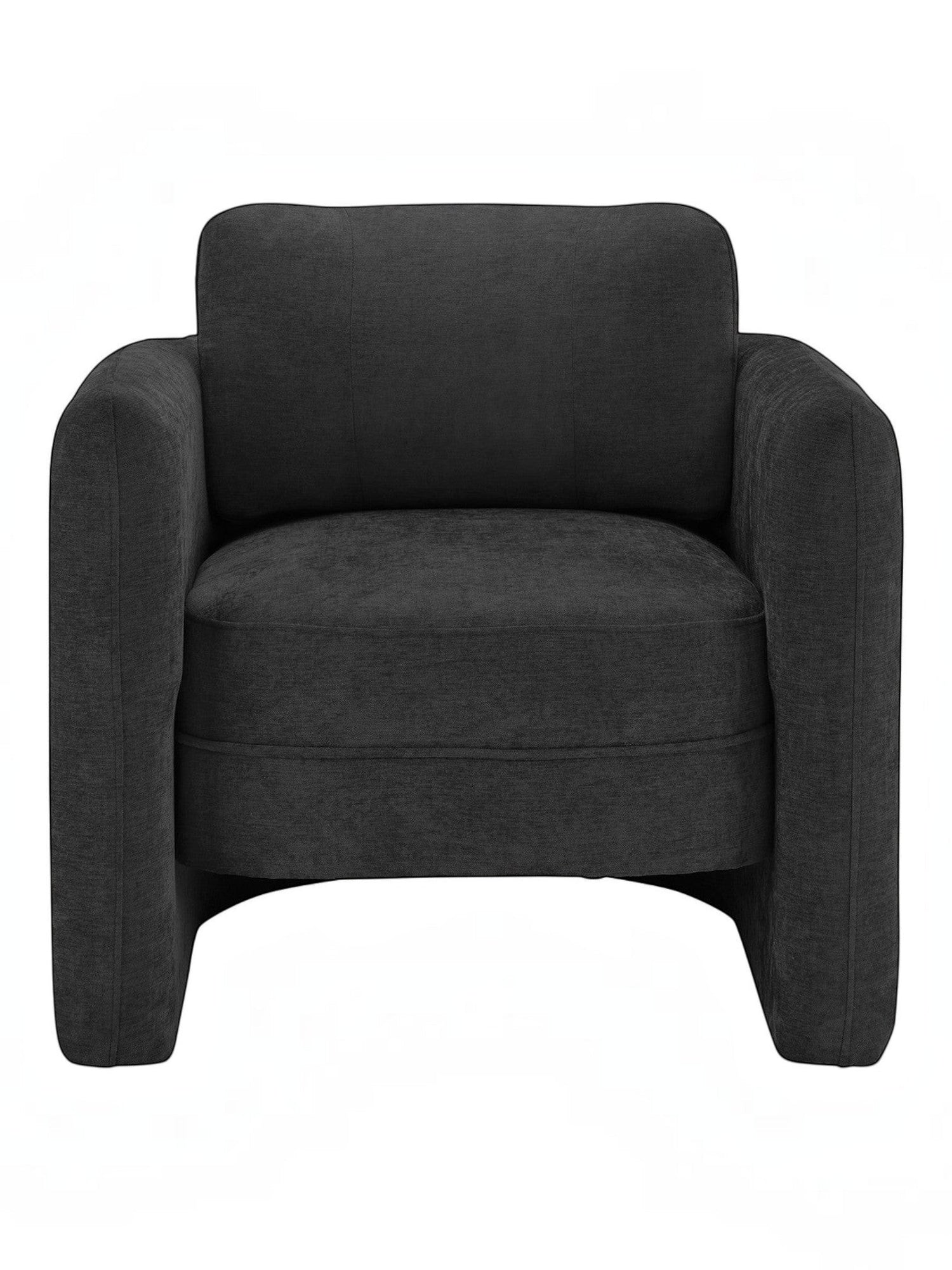 Fauteuil d'appoint Altea TOCO Meubles gris foncé, style tonneau, dossier incurvé, rembourrage confortable pour salon.