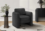 Fauteuil d'appoint Altea TOCO Meubles gris foncé, style tonneau, dossier incurvé, rembourrage confortable pour salon.