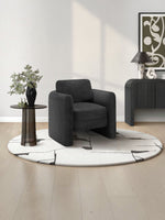 Fauteuil d'appoint Altea TOCO Meubles gris foncé, style tonneau, dossier incurvé, rembourrage confortable pour salon.