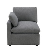 TOCO Meubles - Fauteuil d'angle gris en chenille confortable, style moderne, idéal pour salon modulable.