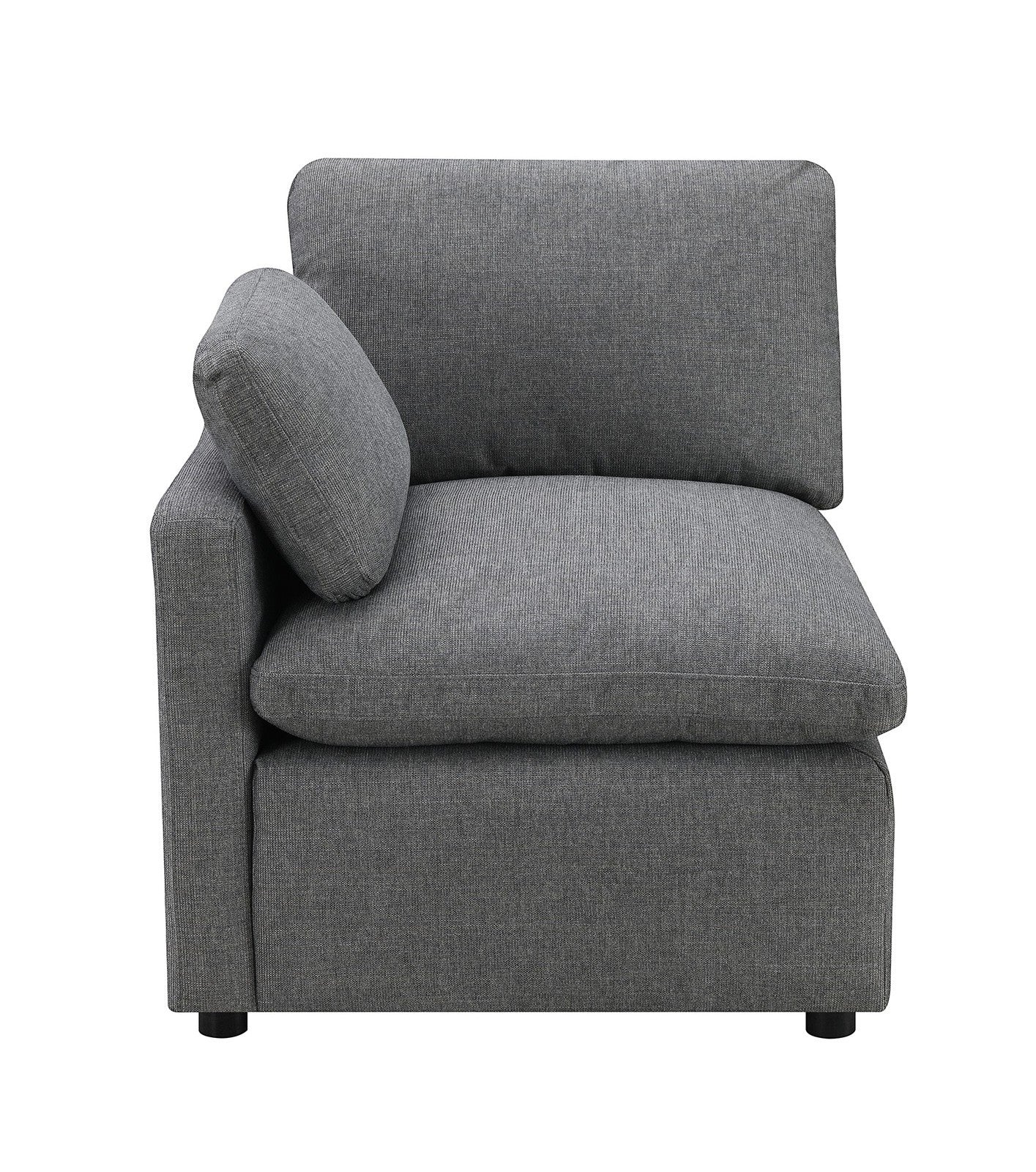 TOCO Meubles - Fauteuil d'angle gris en chenille confortable, style moderne, idéal pour salon modulable.