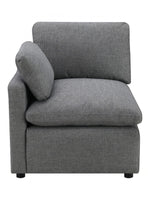 TOCO Meubles - Fauteuil d'angle gris en chenille confortable, style moderne, idéal pour salon modulable.