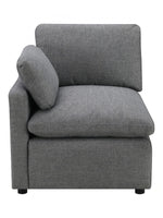 TOCO Meubles - Fauteuil d'angle gris en chenille confortable, style moderne, idéal pour salon modulable.