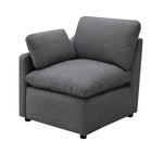 TOCO Meubles - Fauteuil d'angle gris en chenille confortable, style moderne, idéal pour salon flexible.